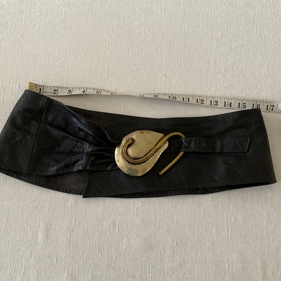 Designed and Handmade by LILLO Black Wide Soft Leather Belt - Picture 1 of 7